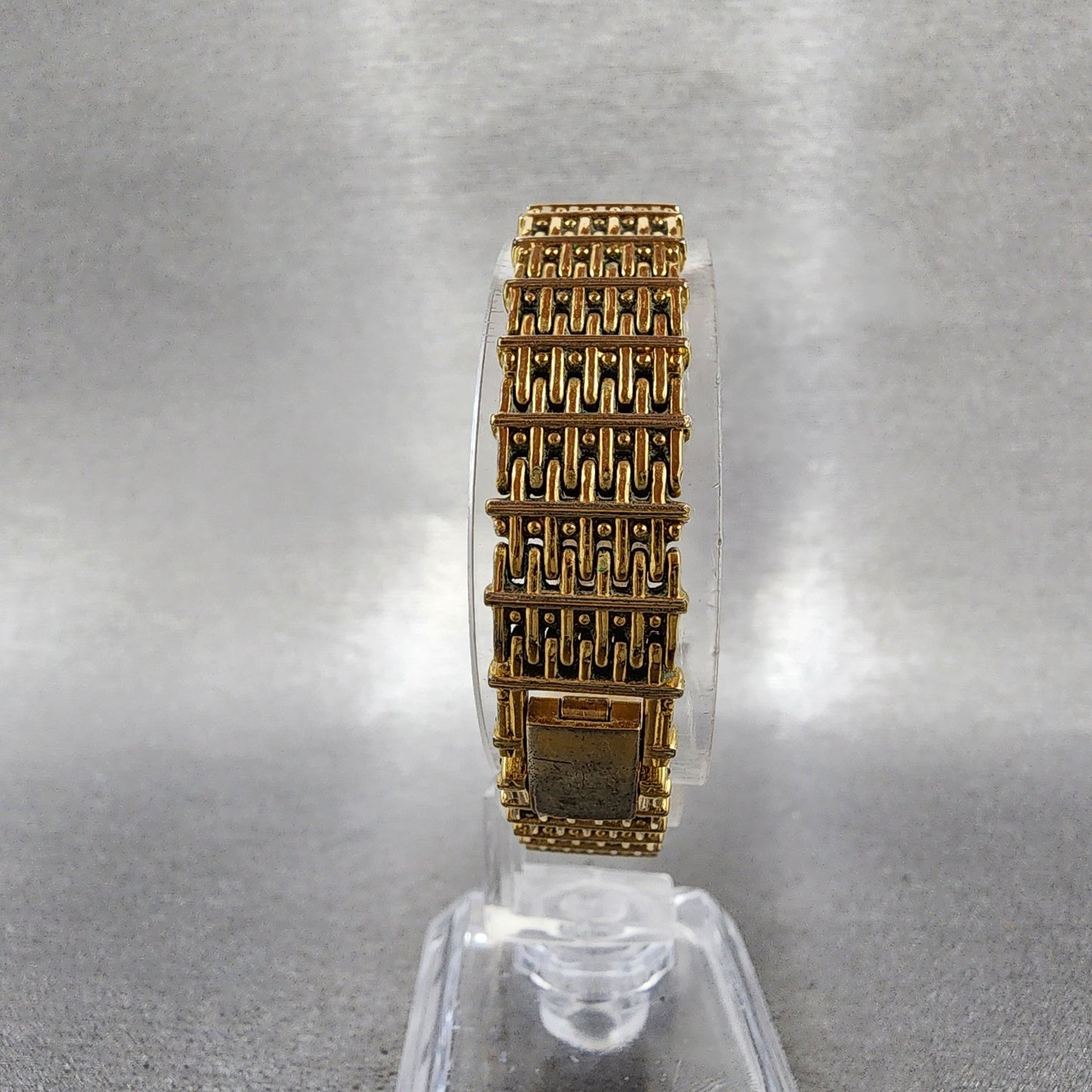 Seiko Tank Watch Women 16mm Champagne Dial Gold Tone 2c205449 New Battery7