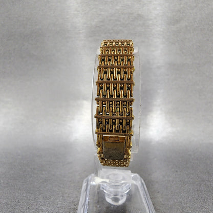 Seiko Tank Watch Women 16mm Champagne Dial Gold Tone 2c205449 New Battery7
