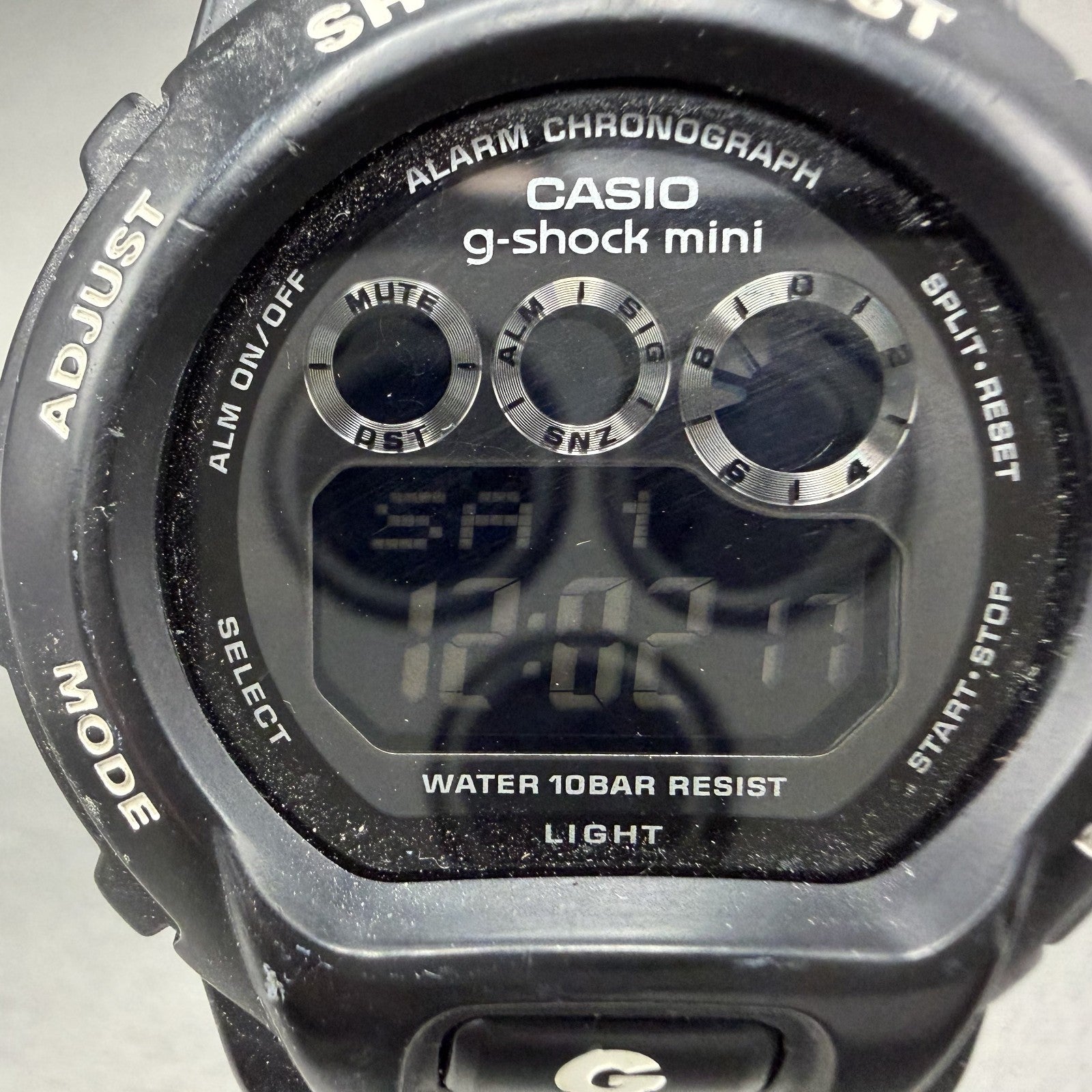 Casio  G-Shock Mini Watch Women 43mm Digital Black Alarm Chrono GMN-691 New Batt1