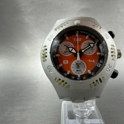 Swatch Irony Scuba 200 Chrono Satsuma Watch Men Orange Dial Date YBS4006 Newbat5