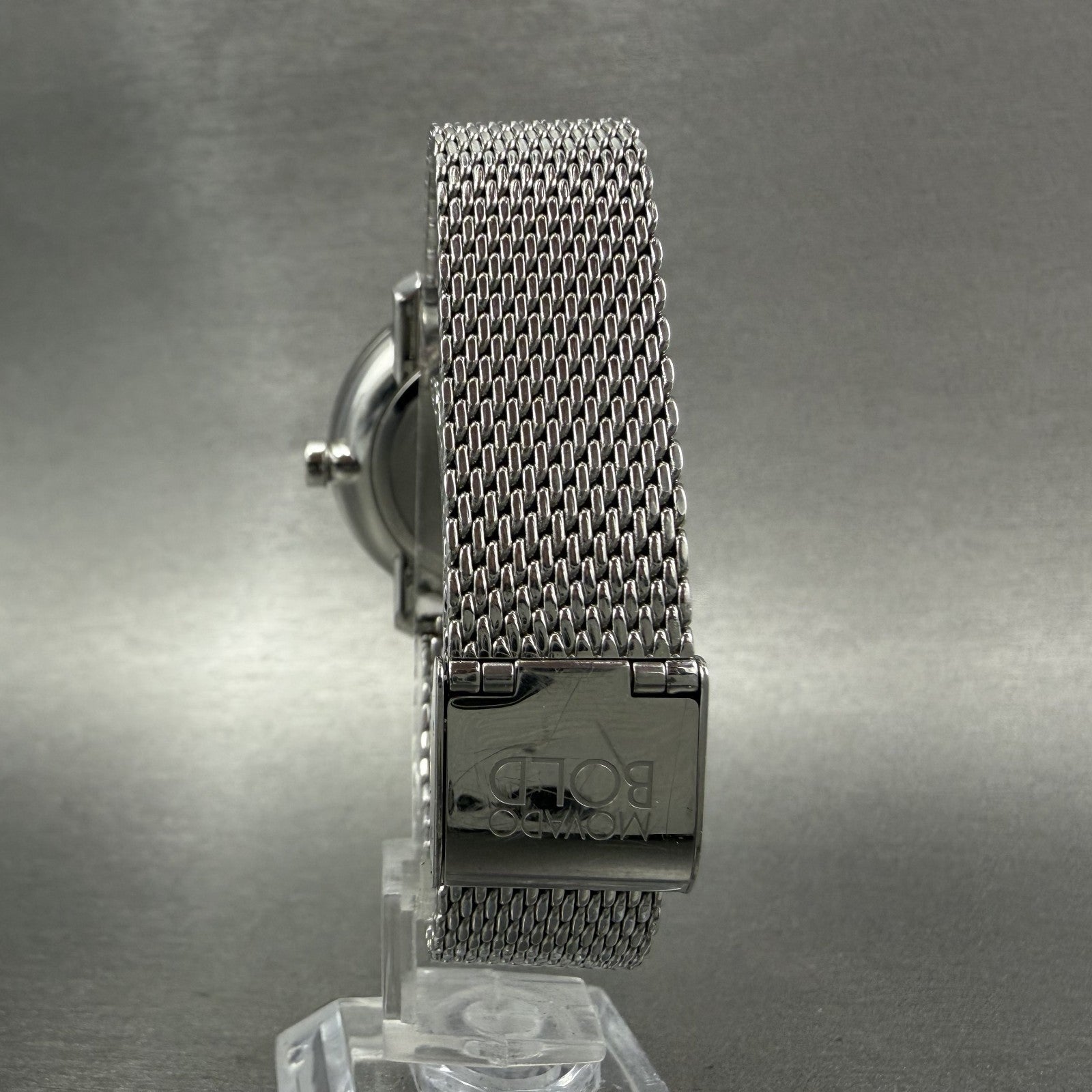Movado Bold Shimmer Watch Women 34mm Silver Dial Steel Crystal Bezel New Batt7