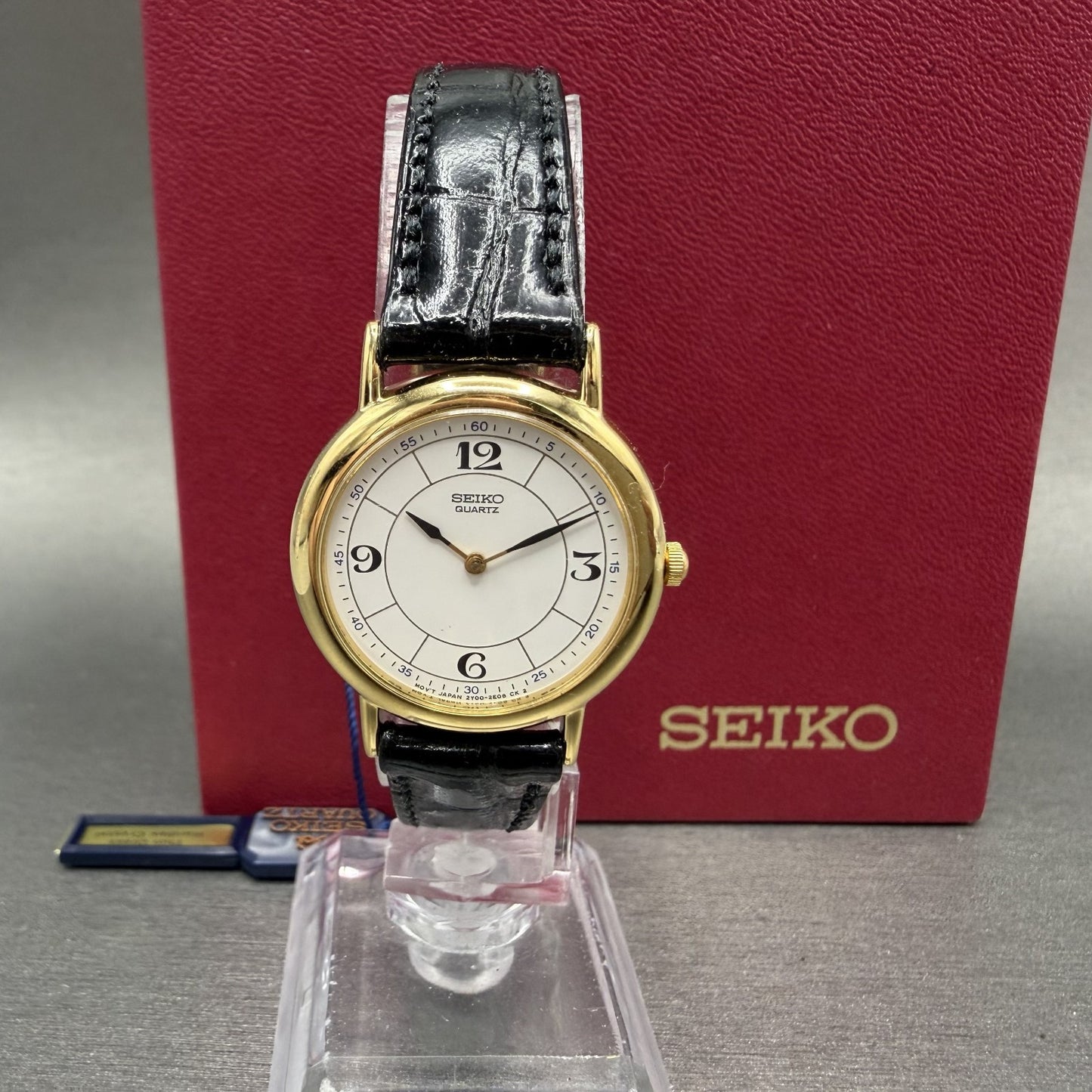 Seiko Watch Women 26mm White Dial Gold Tone Round 2Y000C19 New Batt NOS W/Box0