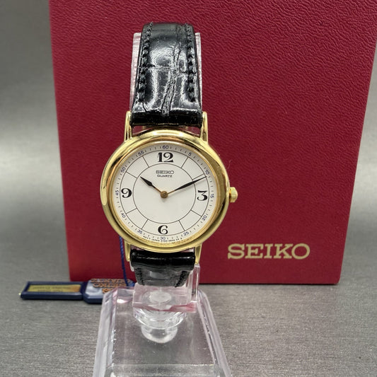 Seiko Watch Women 26mm White Dial Gold Tone Round 2Y000C19 New Batt NOS W/Box0