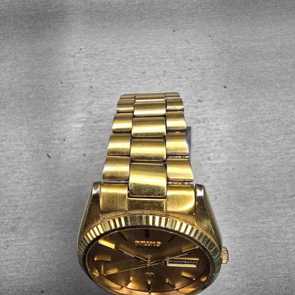 Seiko President Watch Men 35mm Gold Dial Gold Tone Daydate 6923-8080 New Battery4