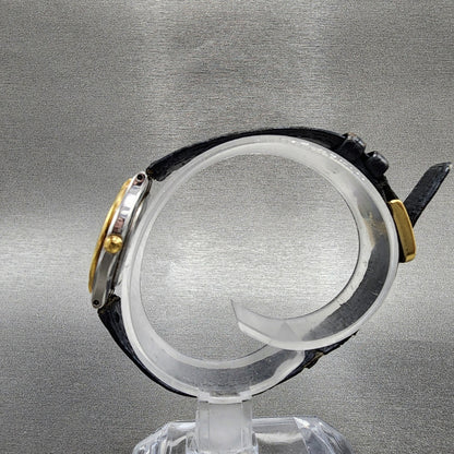 Omega De Ville Watch Women 23mm White Dial Two Tone Leather Round New Battery6