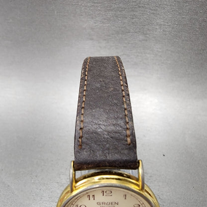 Gruen Precision Watch Women 31mm Cream Dial Gold Tone Round  New Battery4