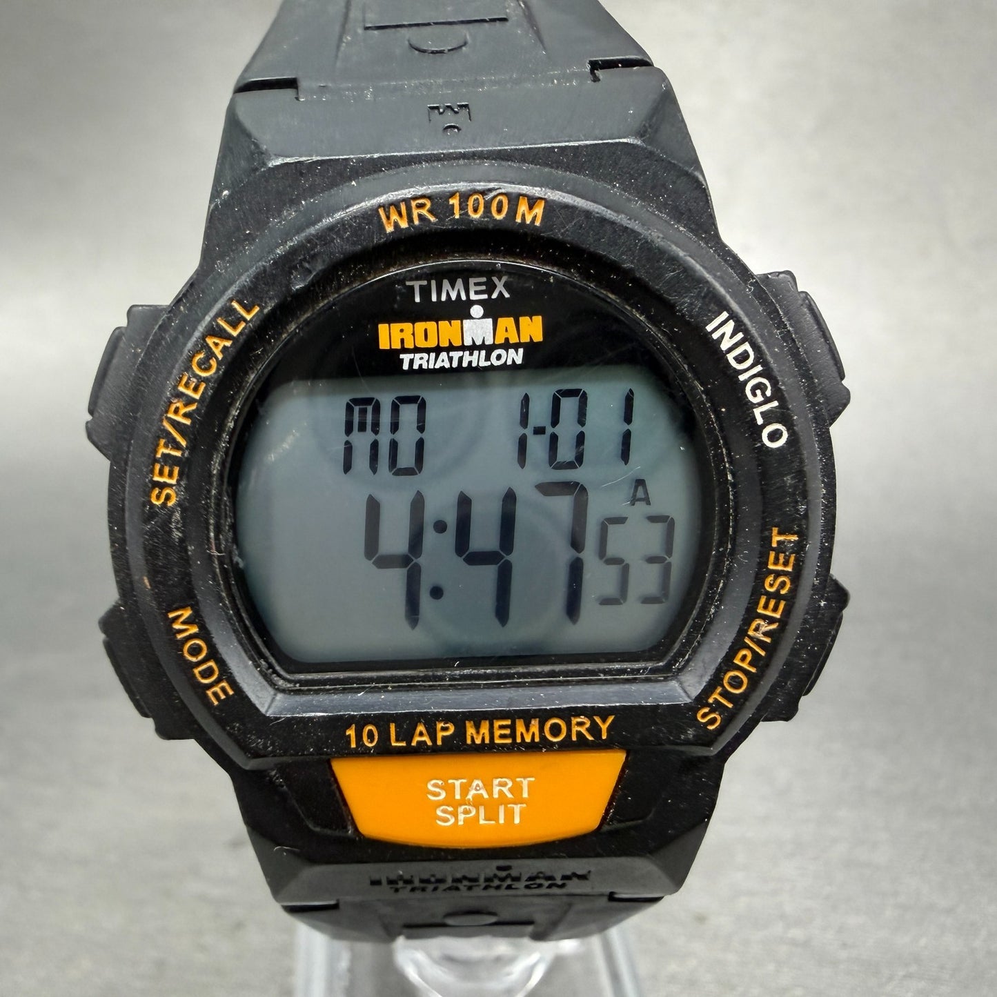 Timex Ironman Triathlon Watch men 39mm Digital Black Alarm Chrono New Battery0