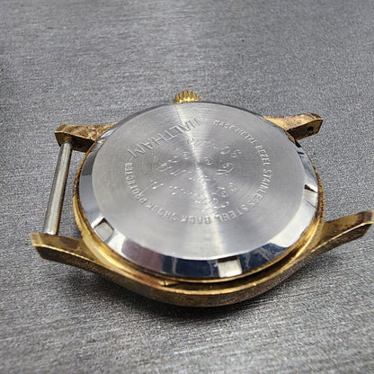 VTG Waltham Watch Men 34mm Champagne Dial Gold Tone Date Cal 661S PARTS11