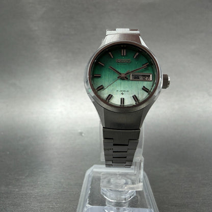 Seiko Automatic Watch Women 24mm Green Dial Silver Tone Daydate 2706-0310 Runs5