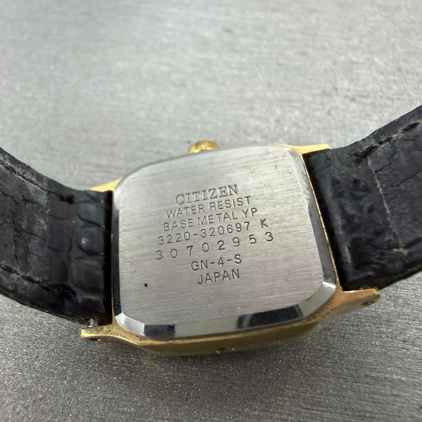 Citizen CQ Tank Watch Women 20mm Champagne Dial Gold Tone 3220-320697 NewBatt 609