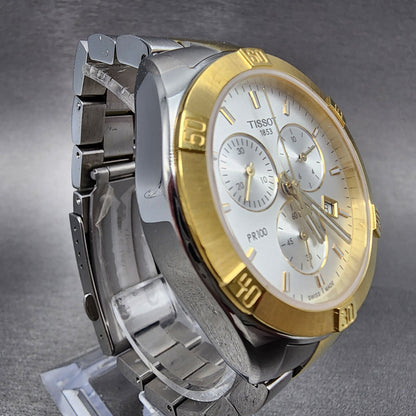 Tissot PR100 Chronograph Watch Women Silver Dial TwoTone T101.917.22.031.00 PART4