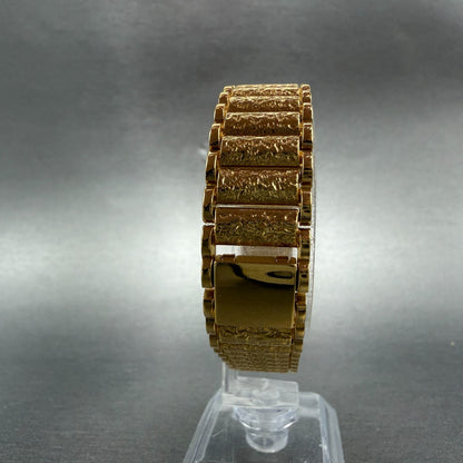 Pulsar Watch Women 15mm Gold Dial Gold Nugget Rectangle Y520-5010 New Batt NOS7