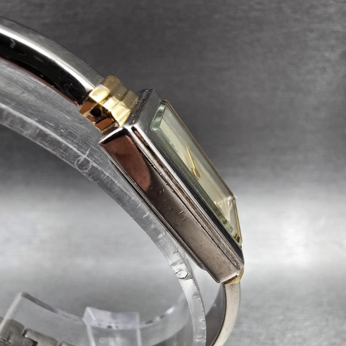Citizen Watch Women 15mm Champagne Dial Two Tone Rectangle 5421-K16044 New Batt3