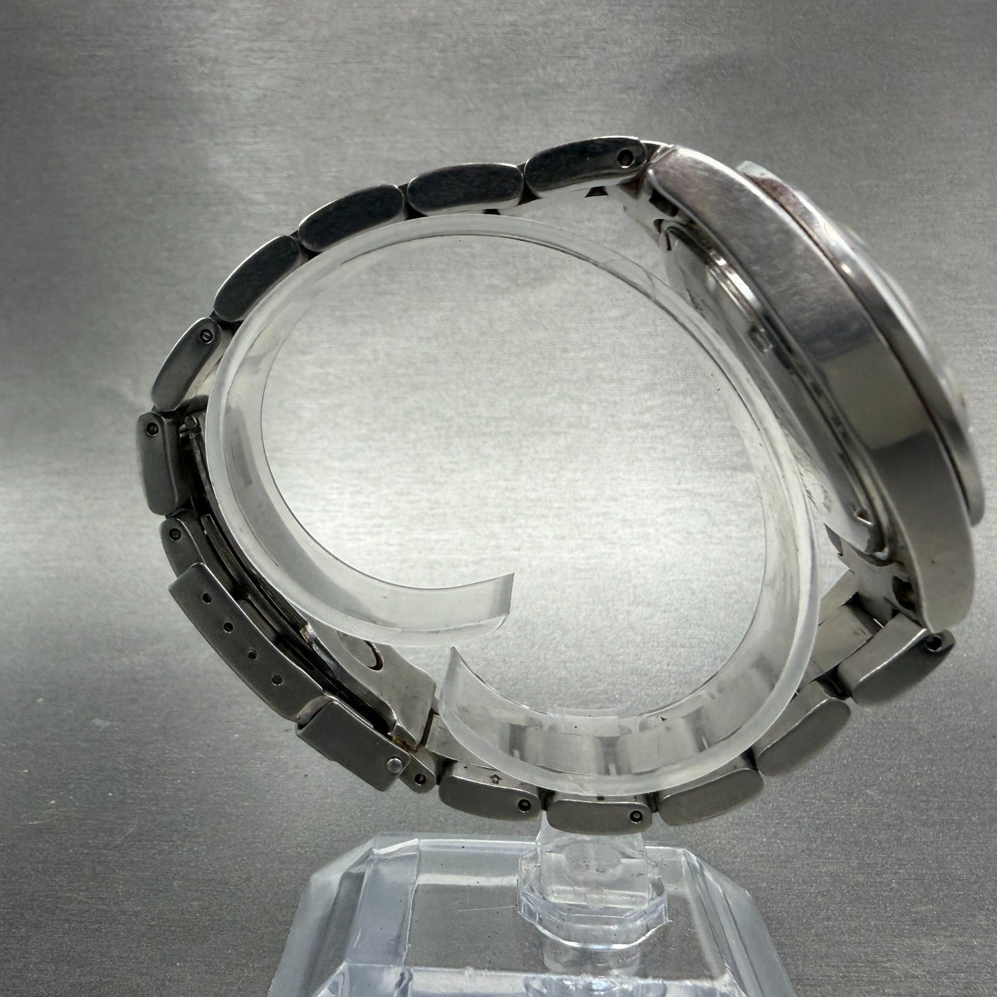 Technos Chronograph Watch Men 40mm Black Dial Silver Tone TGM615 New Battery8