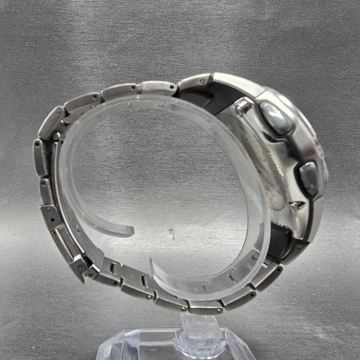 Casio WVA-400J Watch Men 42mm Blue Dial Silver Alarm Chrono WaveCeptor PARTS 679