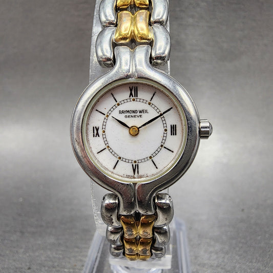 Raymond Weil Watch Women 22mm White Dial Two Tone Round 5876 Bracelet PARTS0