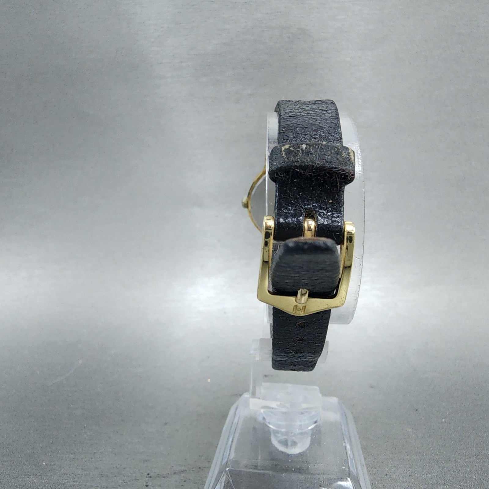 Seiko Watch Women 26mm Black Dial Gold Tone Round V7006091 New Battery B12347