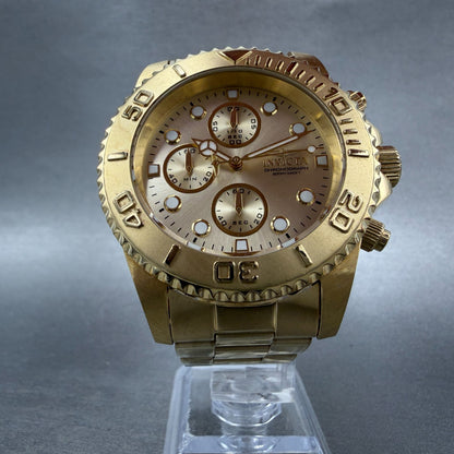 Invicta Pro Diver 1774 Chronograph Watch Men 44mm Champagne Dial Gold Tone Runs5