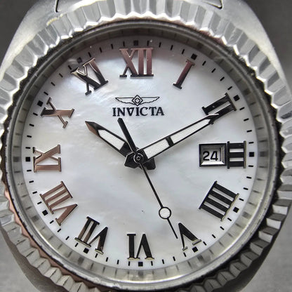 Invicta Angel Watch Women 40mm MOP Dial Silver Date Round 20315 New Battery1