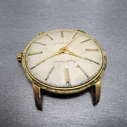 Royal Orient Watch Men 36mm Cream Dial Gold Filled Manual Wind Runs NO CRYSTAL4