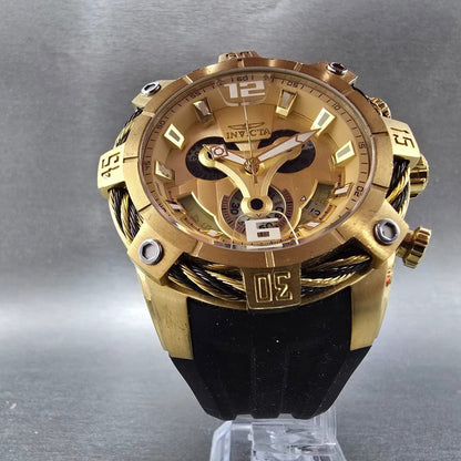 Invicta Bolt Chronograph Watch Men 51mm Gold Dial Gold Tone Date 27283 New batt5