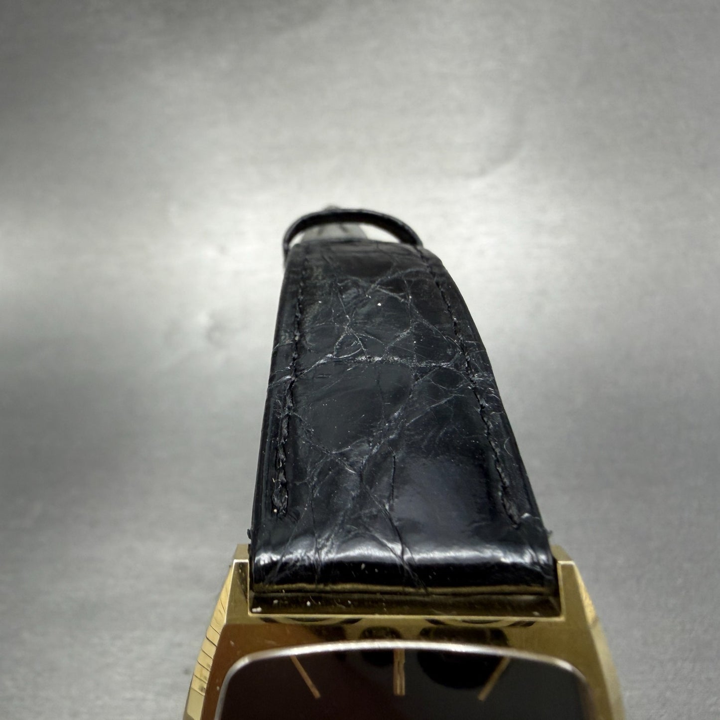 Longines Tank Watch Men 29mm Black Dial Gold Tone Rectangle  3699 952 New Batt4