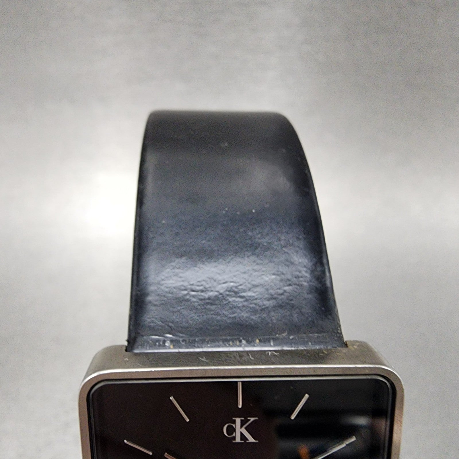 Calvin Klein Watch Women 30mm Black Dial Silver Tone Square Leather New Battery4