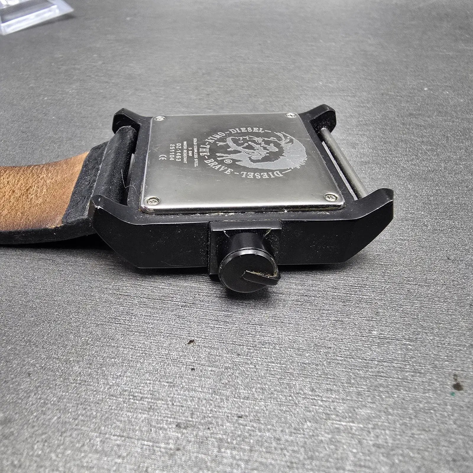 Diesel Watch Men 42mm Black Dial Black Tone DZ-1463 Rectangle PARTS11