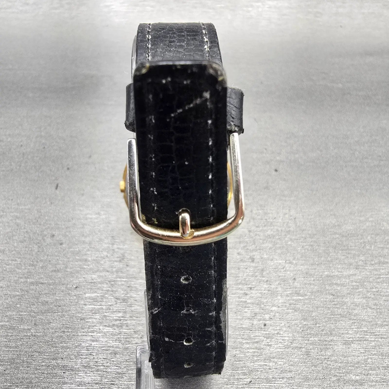 Citizen CQ Watch Men 34mm Black Dial Gold Tone Daydate Round 2500-S76418 New Bat7