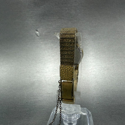 Seiko Watch Women 16mm Champagne Dial Gold Tone Manual Hexagon 11-5199 Runs HJ67