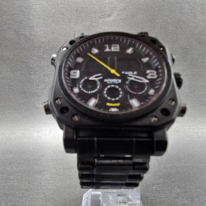 Infantry Eagle Watch Men 46mm Black Dial Black Alarm Chronograph Octagon New Bat5