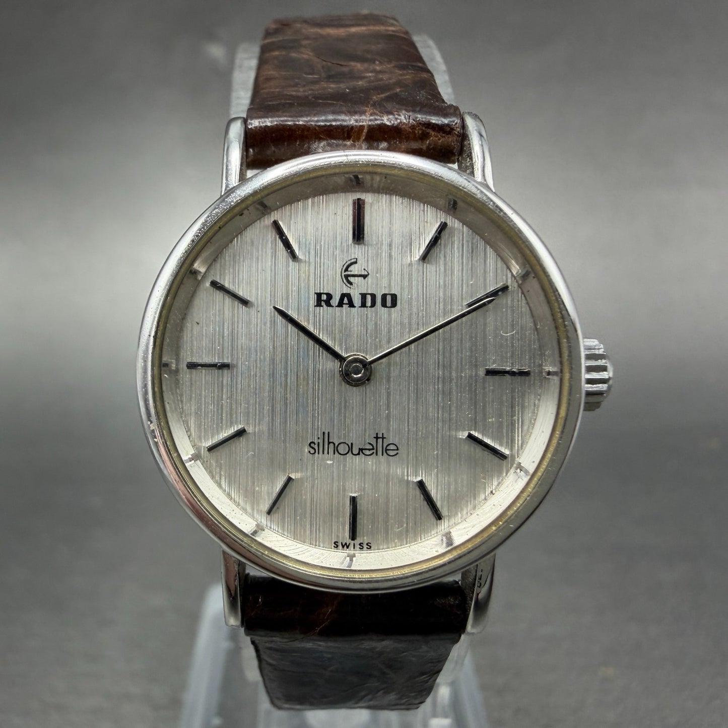 Rado Silhouette Watch Women 23mm Silver Dial Steel Manual Wind Runs Vintage0