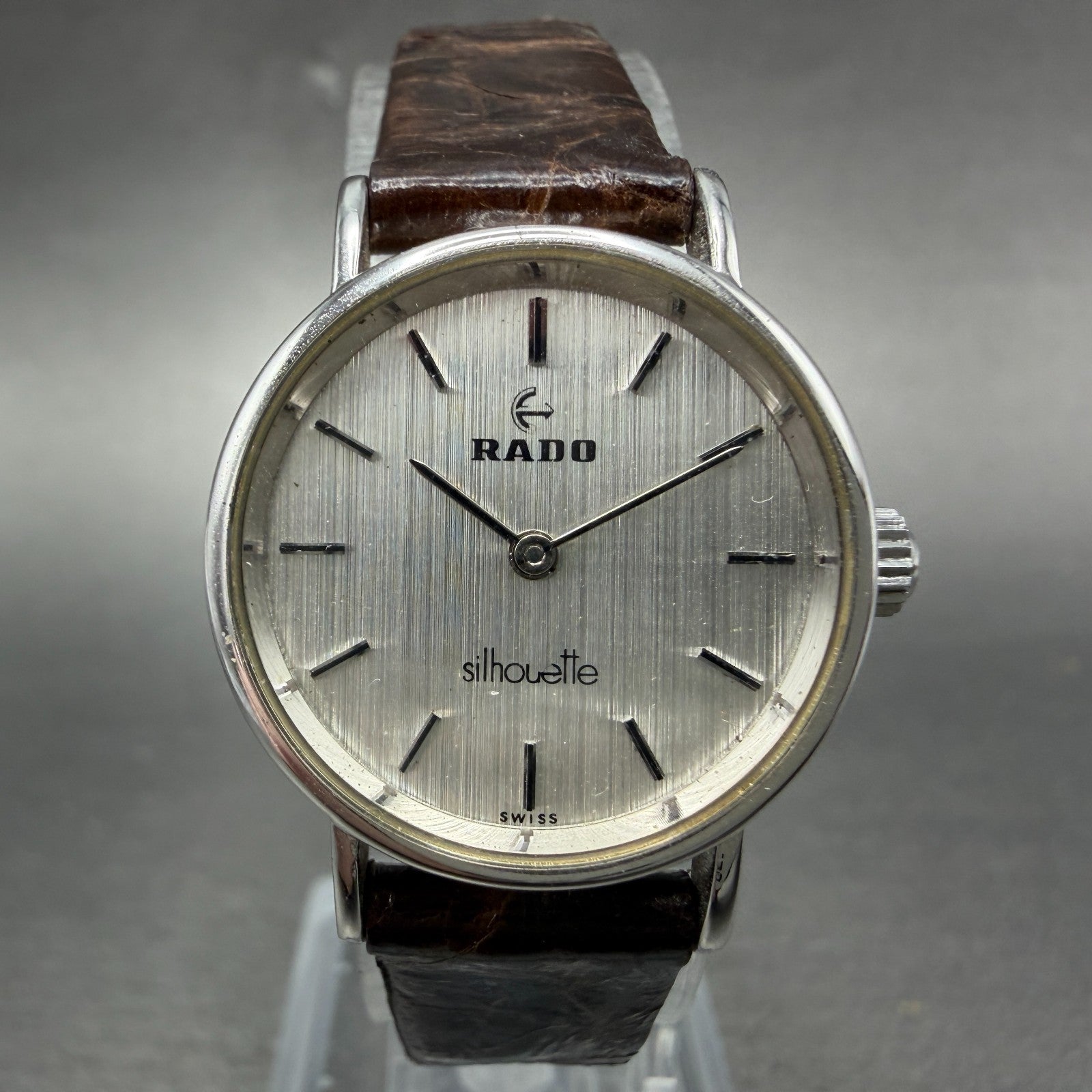 Rado Silhouette Watch Women 23mm Silver Dial Steel Manual Wind Runs Vintage0