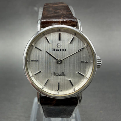 Rado Silhouette Watch Women 23mm Silver Dial Steel Manual Wind Runs Vintage0