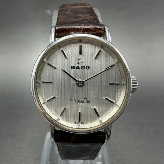 Rado Silhouette Watch Women 23mm Silver Dial Steel Manual Wind Runs Vintage0