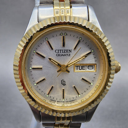 Citizen CQ Watch Women 25mm Silver Dial Two Tone Daydate 1002r15119 New Battery1