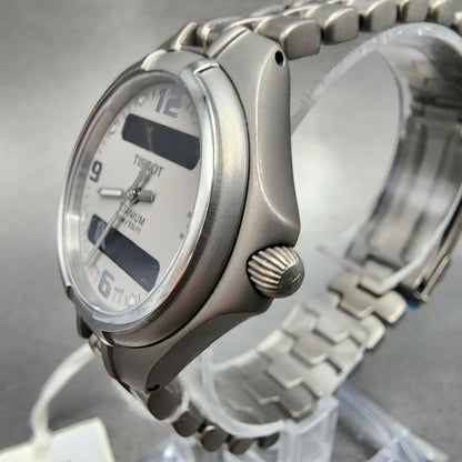 Tissot Analog Digtial Watch Women 33mm Gray Dial Titanium T650P PARTS