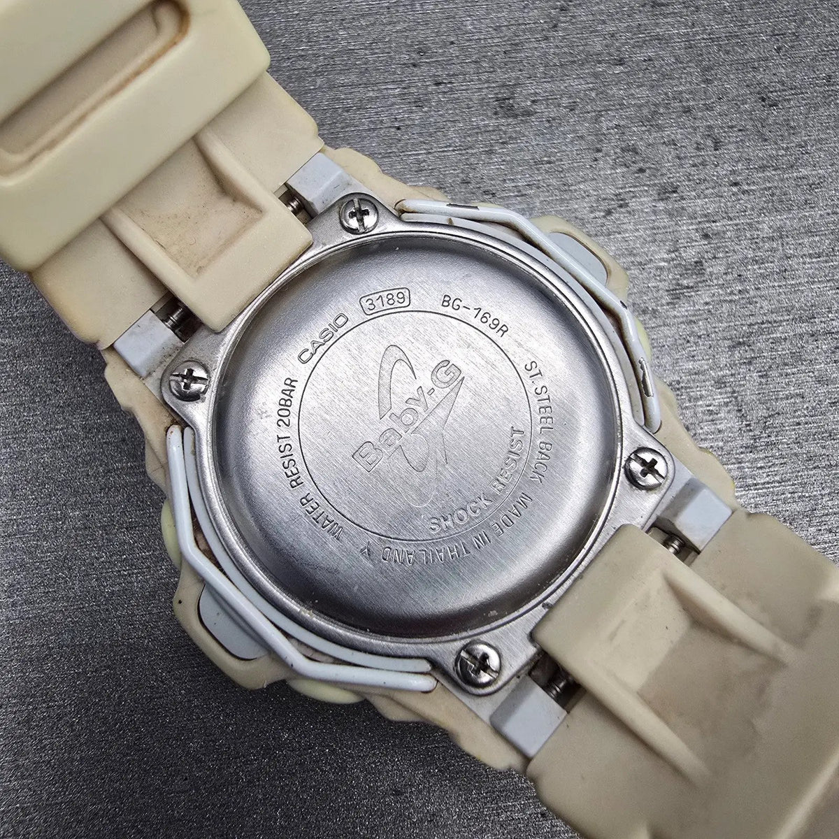 Casio Baby-G BG169R Watch Women 43mm Silver Dial White Chrono Alarm New BatteryJ10