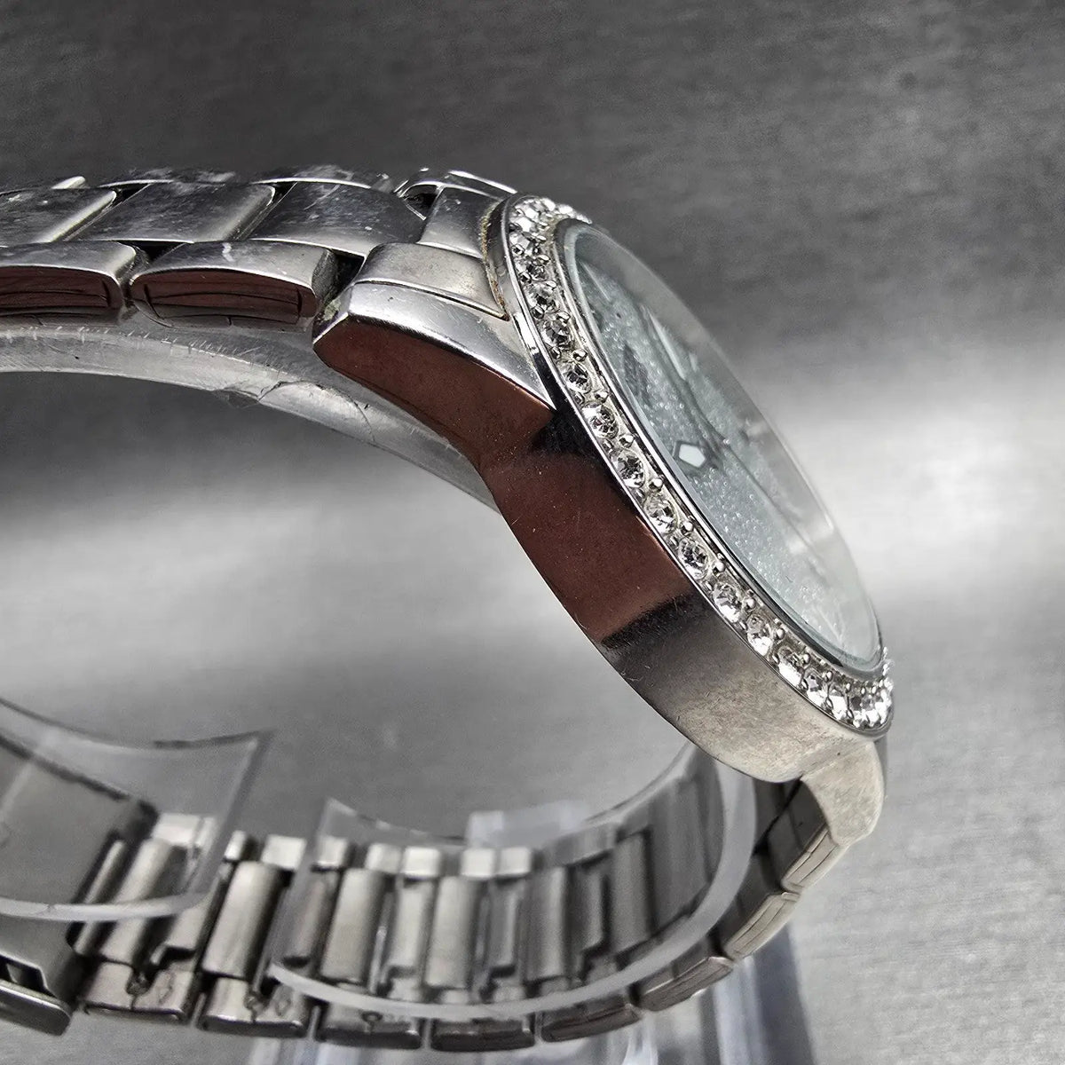 Citizen Watch Women 35mm Silver Dial Silver Gemmed Roun 1032-S086230 New Battery3