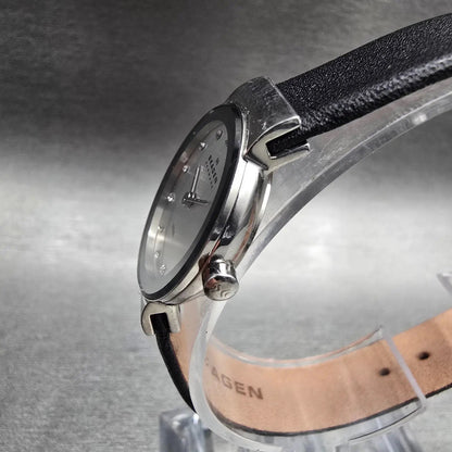 Skagen Watch Women 22mm Silver Dial Silver Tone Round 358XSSLBC New Battery LK2
