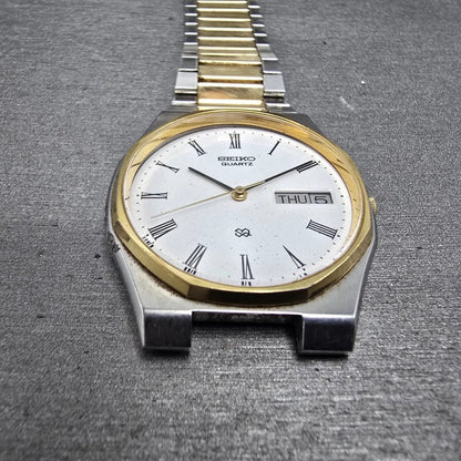 Seiko Watch Men 33mm White Dial Two Tone Daydate SQ 7132A VTG PARTS3