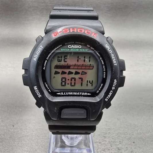 Casio G-Shock DW-6600 Watch Men 50mm Black Dial Black Tone Chrono Alarm New Batt0