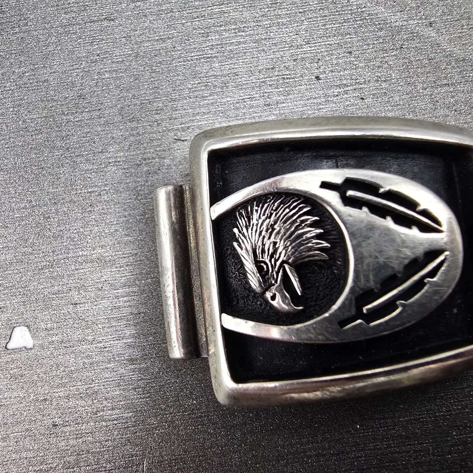 Navajo Sterling Silver Watch Band Tips 17mm Eagle Feather Design Vintage1