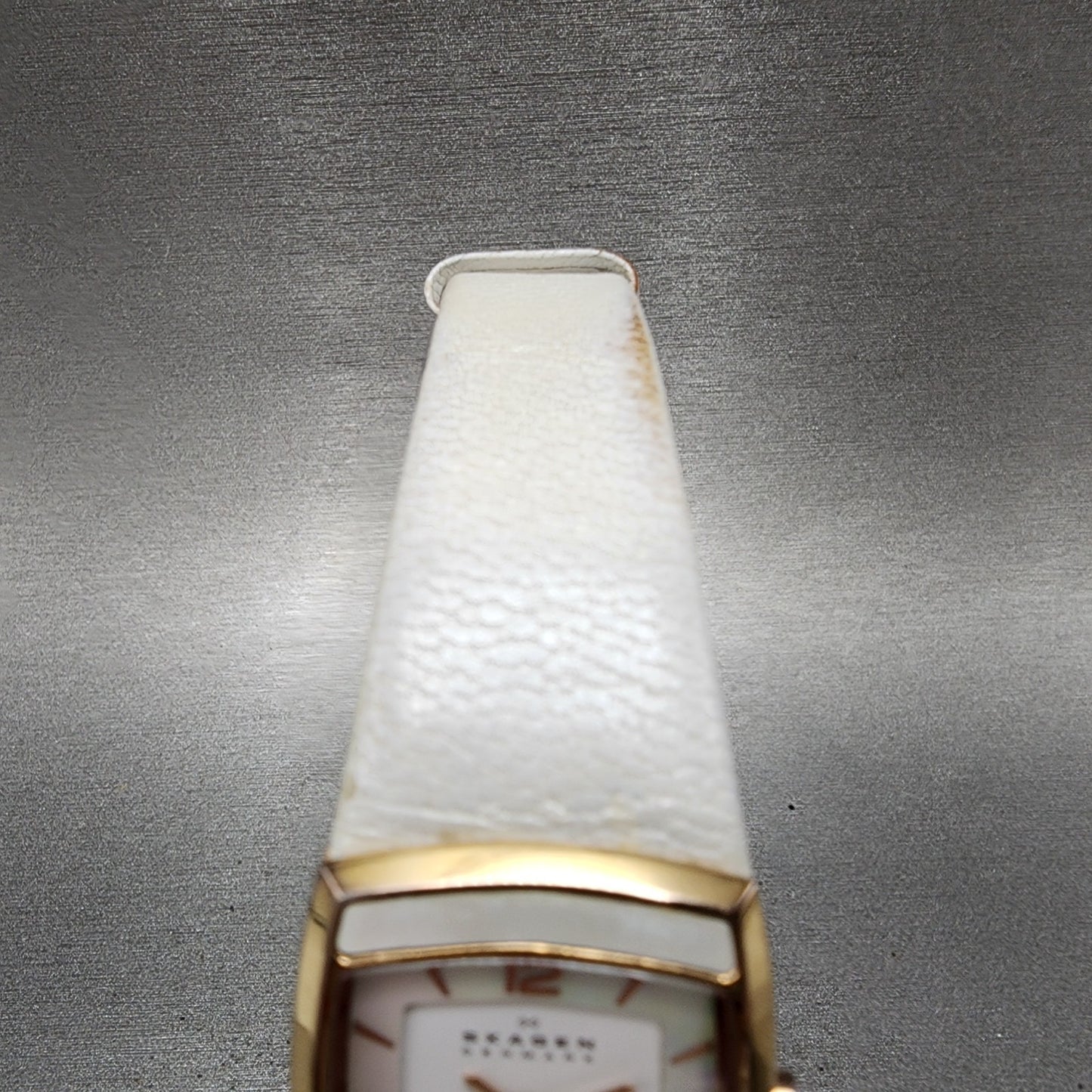 Skagen Tank Watch Women 24mm MOP Dial Rose Gold Tone Rectangle New Battery4