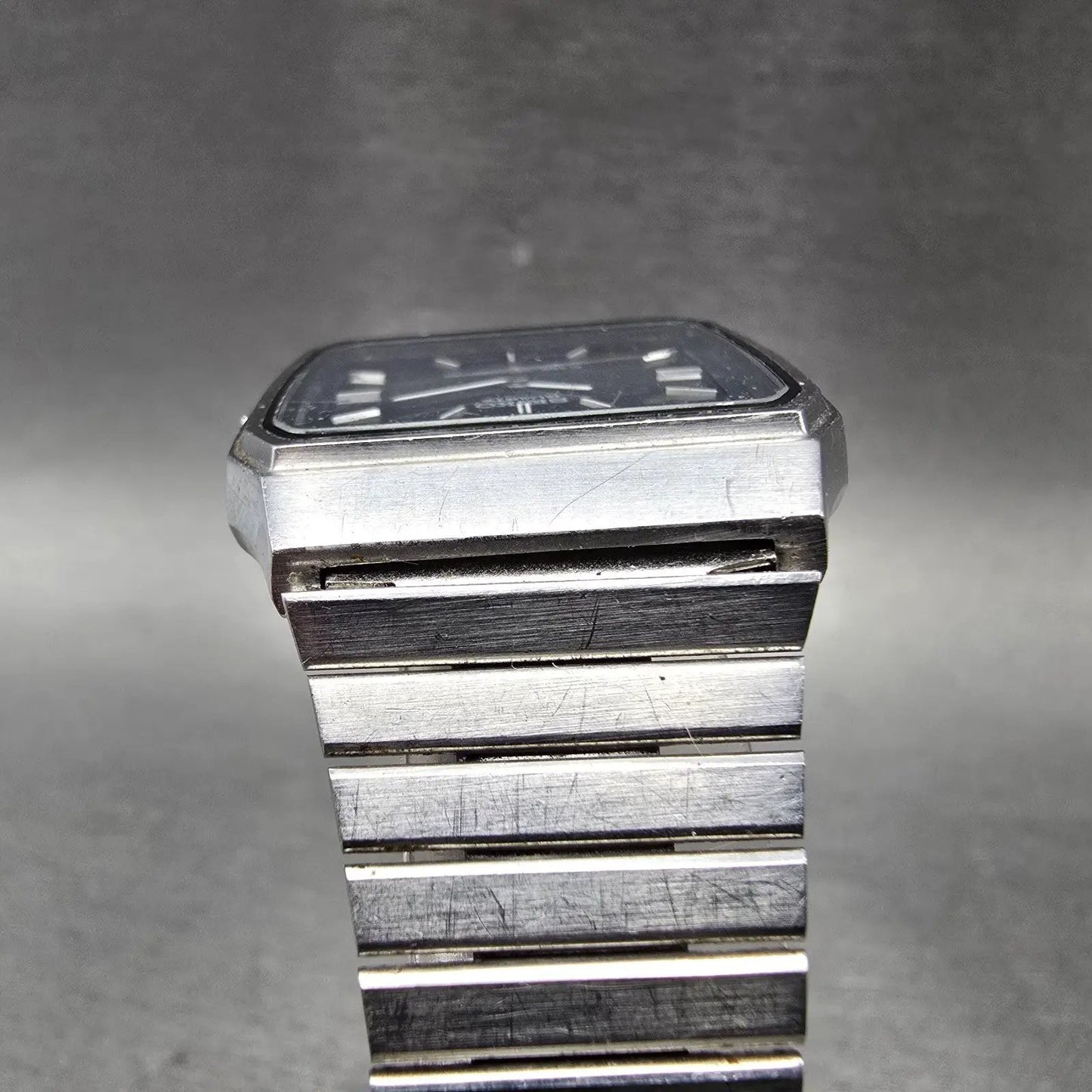 Seiko Analog Digital Watch Men 31mm Black Dial Silver Tone Alarm H357-500H PARTS6