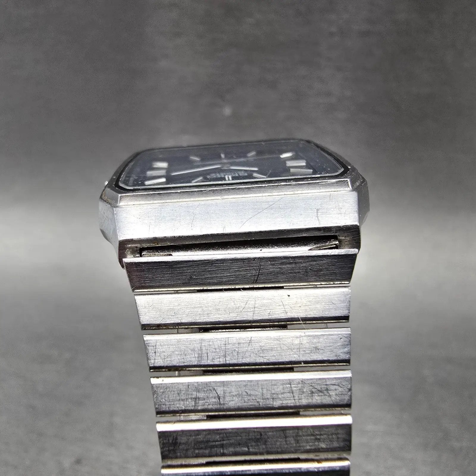 Seiko Analog Digital Watch Men 31mm Black Dial Silver Tone Alarm H357-500H PARTS6
