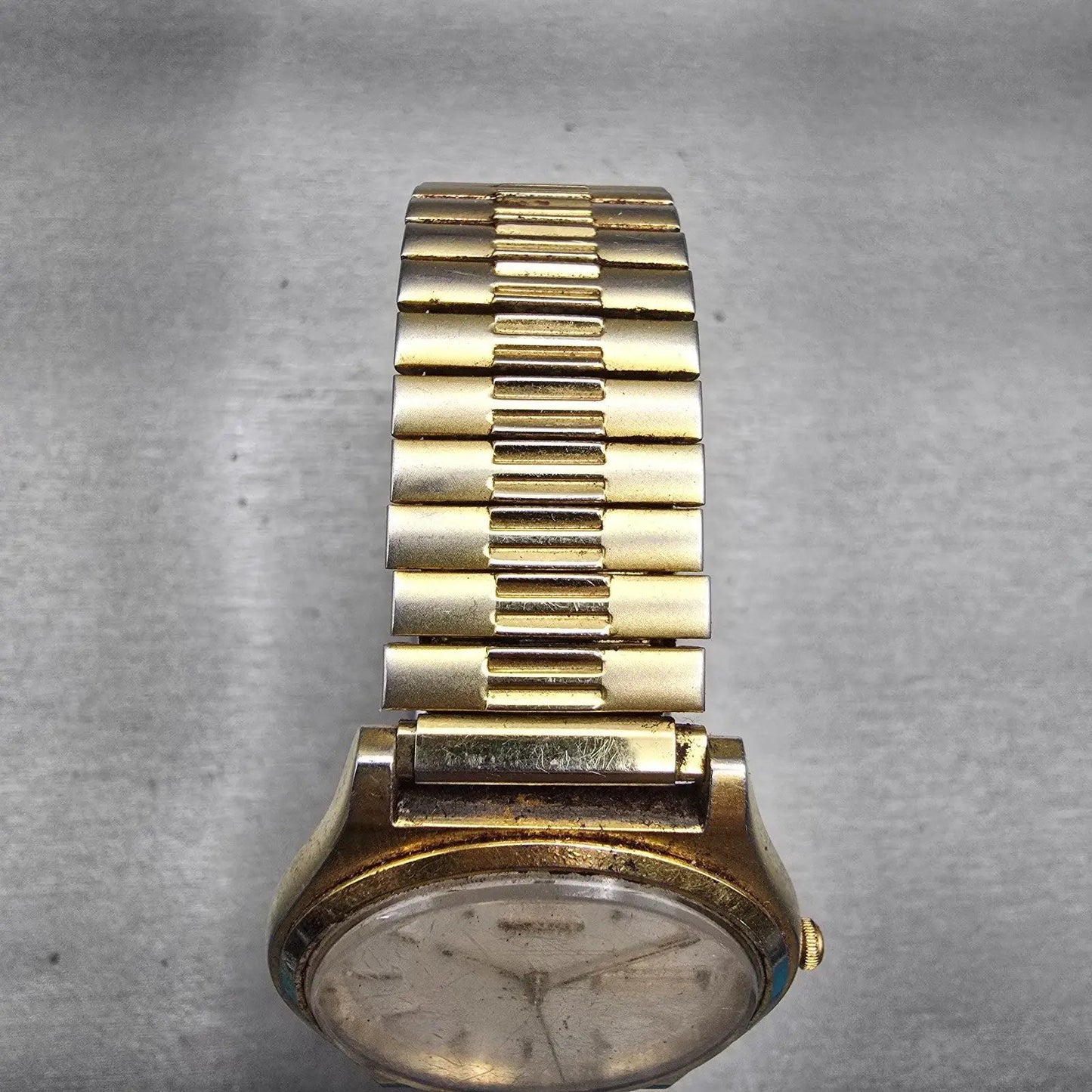 Seiko Watch Men 37mm Ivory Dial Gold Tone Daydate Round 7N43-8A20 New Battery4