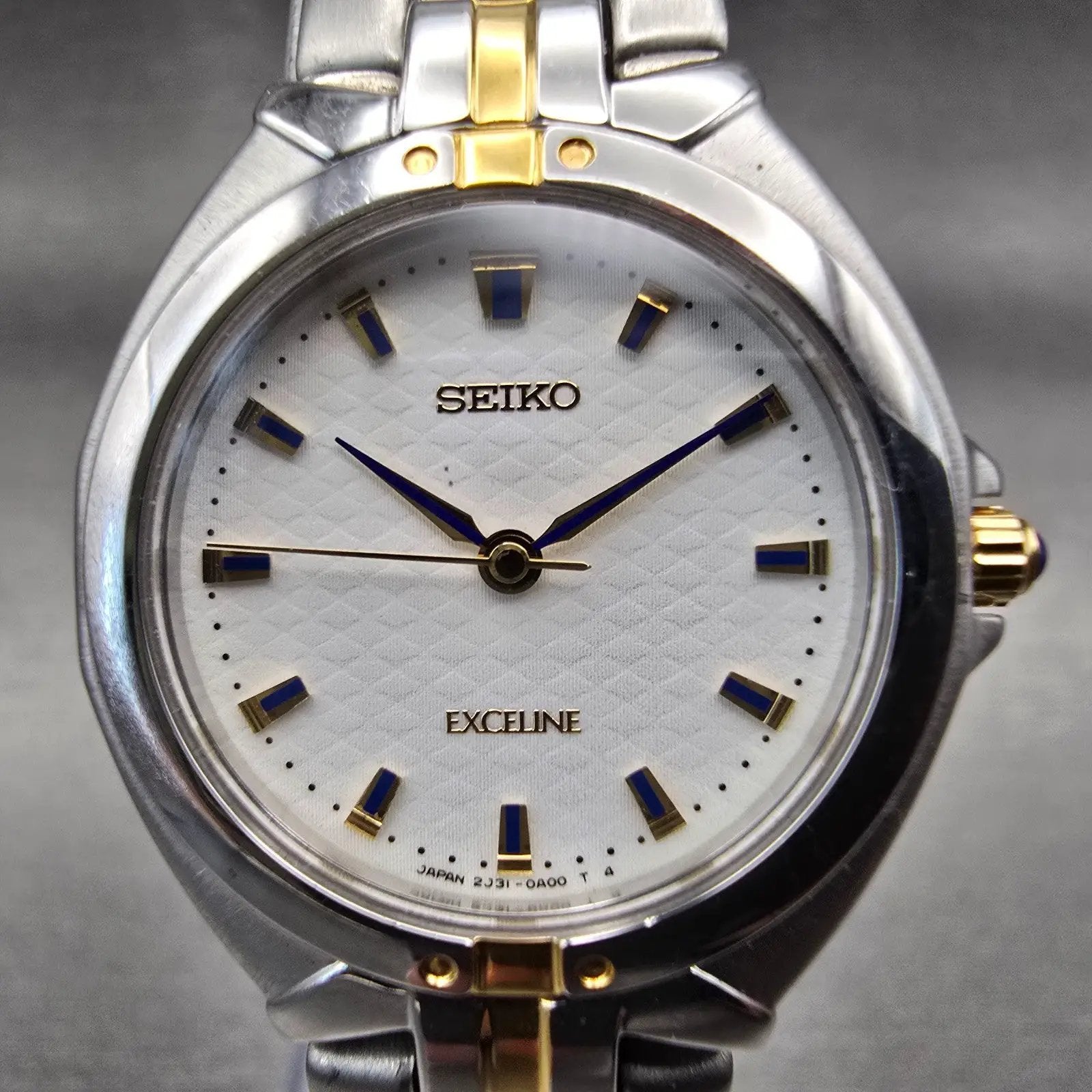 Seiko Exceline Watch Women 26mm White Dial Two Tone Round 2J31-0A00 New Battery1