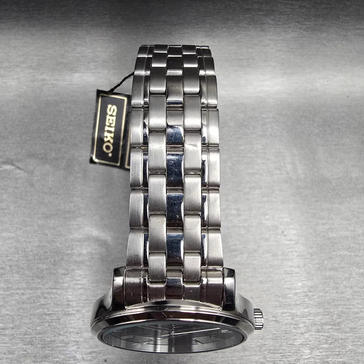 Seiko Watch Men 41mm Black Dial Silver Tone Date Round 6N42-00F0 New Battery4