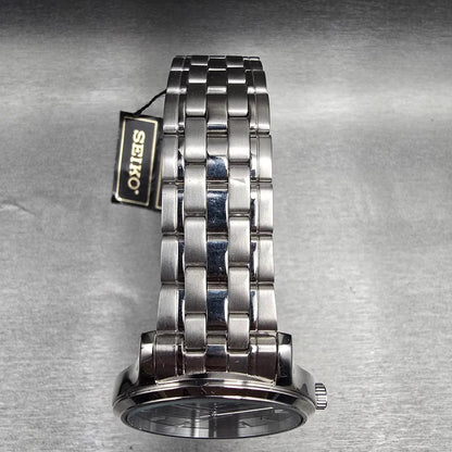 Seiko Watch Men 41mm Black Dial Silver Tone Date Round 6N42-00F0 New Battery4